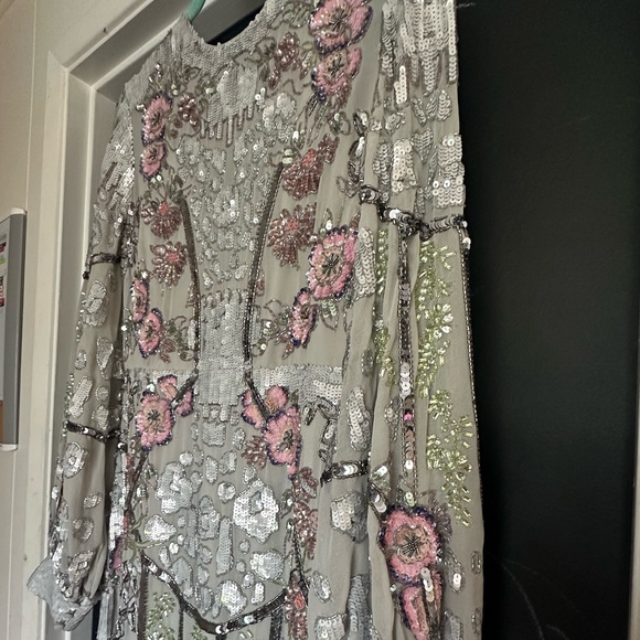 ASOS Edition floral sequin dove grey dress - Picture 9 of 9